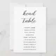 Modern Minimal Head Table Seating Chart Cards | Zazzle