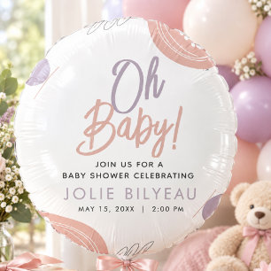 Modern Minimal Heart Boho Baby Shower Balloon