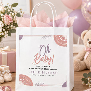 Modern Minimal Heart Boho Baby Shower Favor Bag