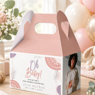 Modern Minimal Heart Boho Baby Shower Favor Boxes