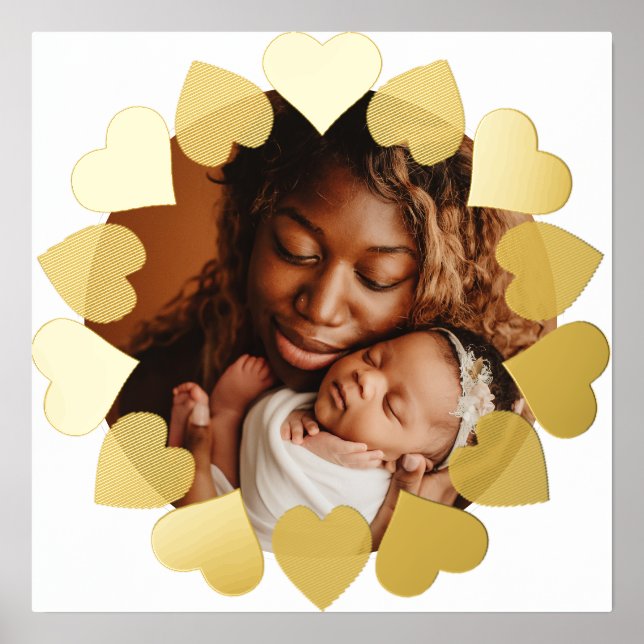 Modern  minimal heart photo Custom Foil Prints (Front)