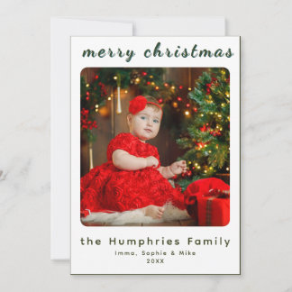 Modern Minimal Holiday Family Photo Card