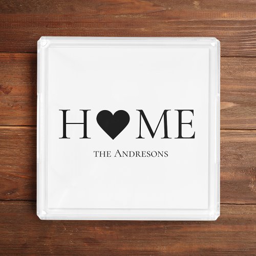 Modern Minimal Home Family Personalized Gift Acrylic Tray