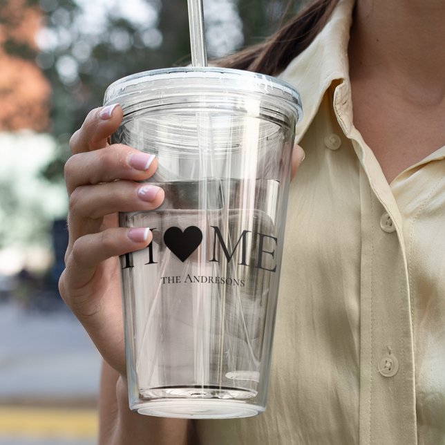 Modern Minimal Home Family Personalized Gift Acrylic Tumbler (Creator Uploaded)