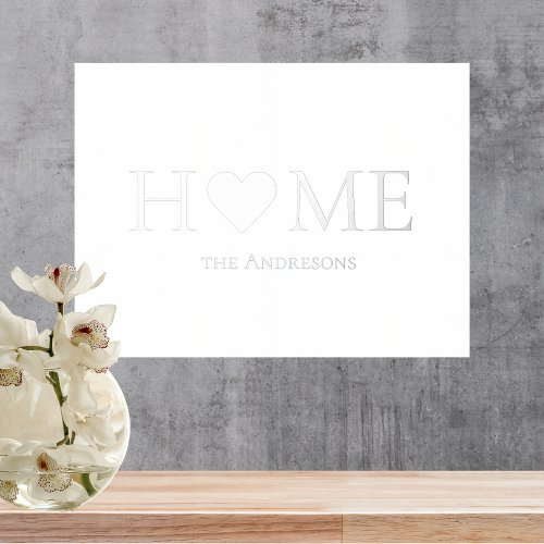 Modern Minimal Home Family Personalized Gift  Foil Prints
