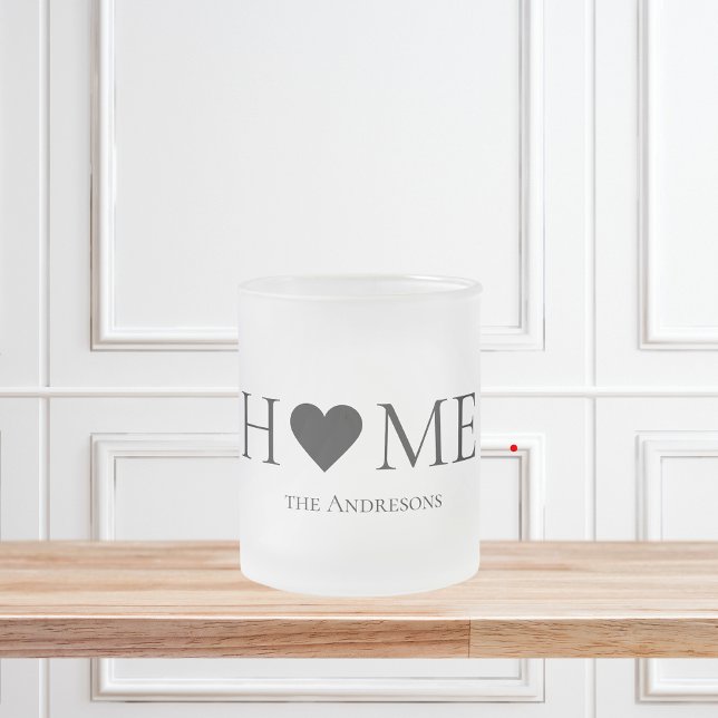Modern Minimal Home Family Personalized Gift Frosted Glass Coffee Mug (Creator Uploaded)