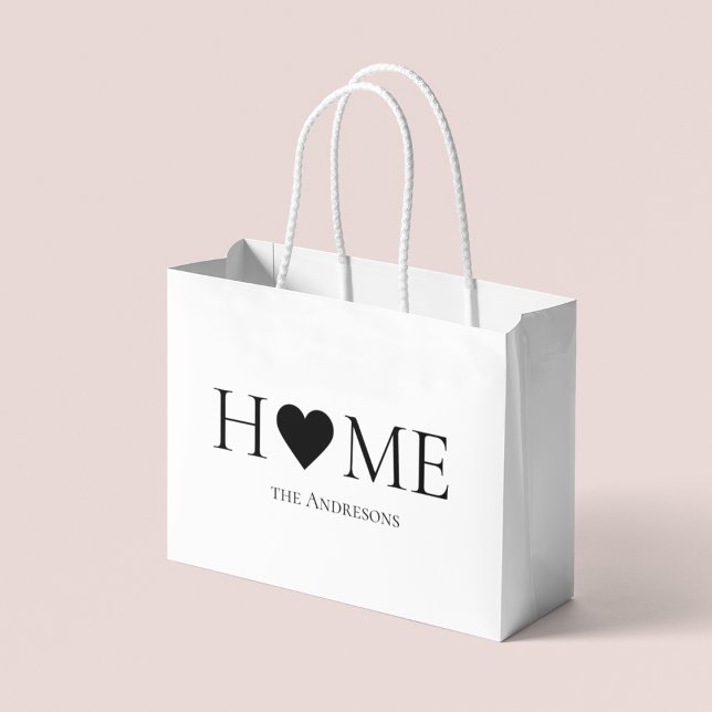 Modern Minimal Home Family Personalized Gift Large Gift Bag (Creator Uploaded)