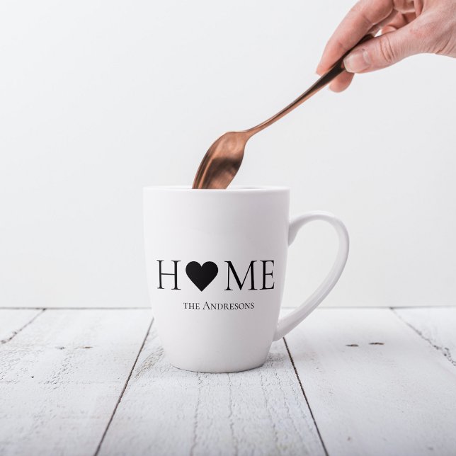 Modern Minimal Home Family Personalized Gift Latte Mug (Creator Uploaded)