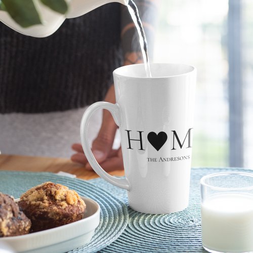 Modern Minimal Home Family Personalized Gift Latte Mug