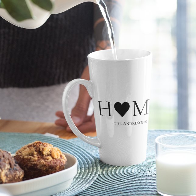 Modern Minimal Home Family Personalized Gift Latte Mug (Creator Uploaded)