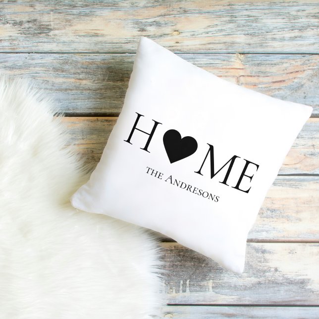 Modern Minimal Home Family Personalized Gift Outdoor Pillow (Creator Uploaded)