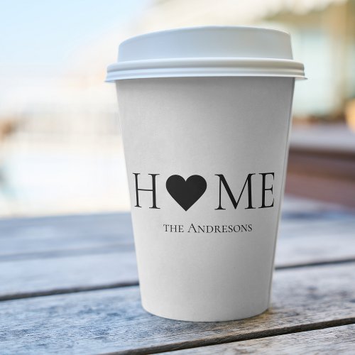 Modern Minimal Home Family Personalized Gift Paper Cups