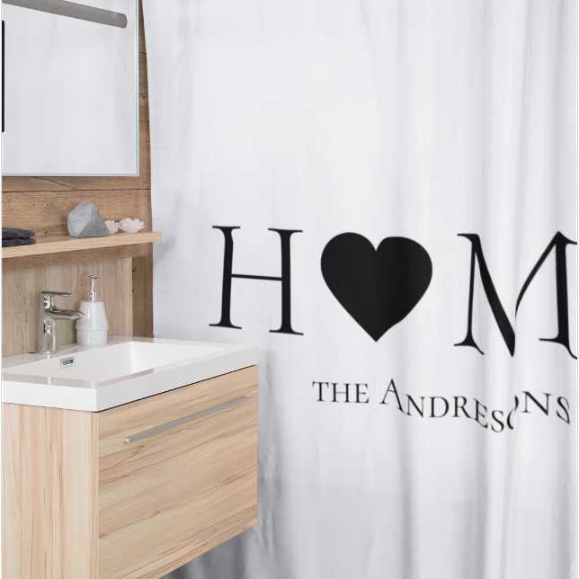 Modern Minimal Home Family Personalized Gift Shower Curtain (Creator Uploaded)
