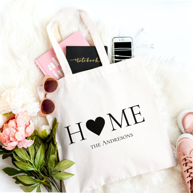 Modern Minimal Home Family Personalized Gift Tote Bag (Creator Uploaded)