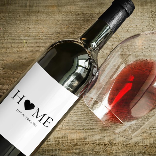 Modern Minimal Home Family Personalized Gift Wine Label (Creator Uploaded)