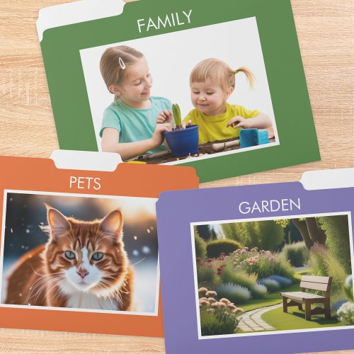 Modern Minimal Home Organizing Family Custom Photo File Folder