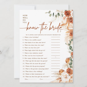 Modern Minimal How Well Do You Know the Bride Game