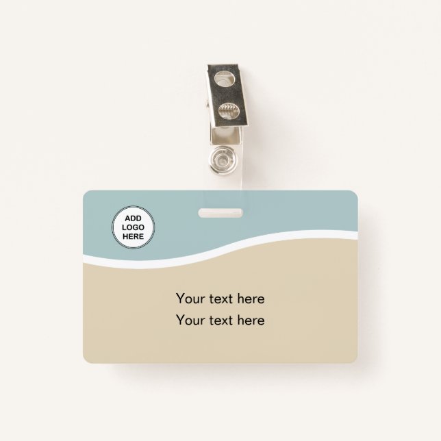 Modern Minimal ID Logo Template Badge (Front with Clip)