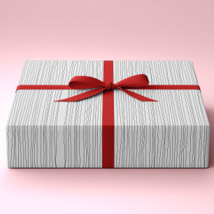 Modern Minimal Imperfect Lines Black and White Wrapping Paper