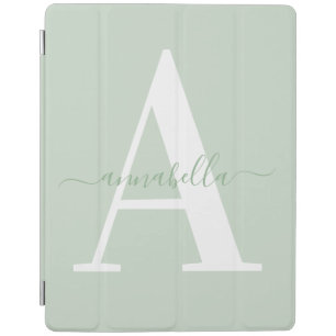 Modern, minimal initial and script text name iPad smart cover