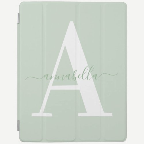 Modern, minimal initial and script text name iPad smart cover