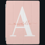 Modern, minimal initial and script text name iPad smart cover<br><div class="desc">Modern,  minimal initial and script text personalized name and initial design.</div>