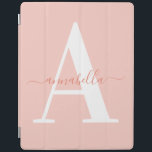 Modern, minimal initial and script text name iPad smart cover<br><div class="desc">Modern,  minimal initial and script text personalized name and initial design.</div>