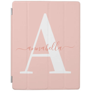 Modern, minimal initial and script text name iPad smart cover