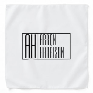 Modern Minimal Initials & Name Logo Bandana
