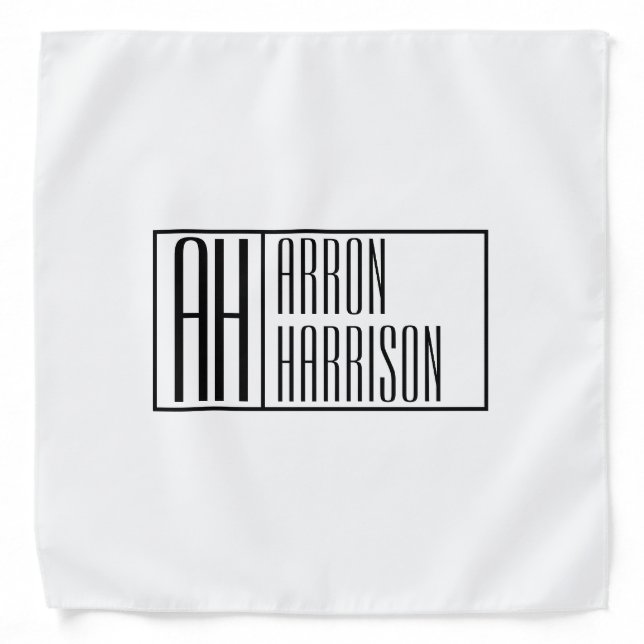 Modern Minimal Initials & Name Logo Bandana (Front)