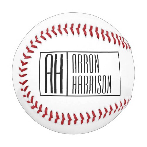 Modern Minimal Initials  Name Logo Baseball