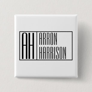 Modern Minimal Initials & Name Logo Button