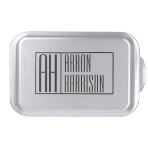 Modern Minimal Initials & Name Logo Cake Pan
