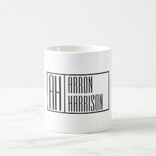 Modern Minimal Initials & Name Logo Coffee Mug