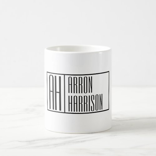 Modern Minimal Initials  Name Logo Coffee Mug