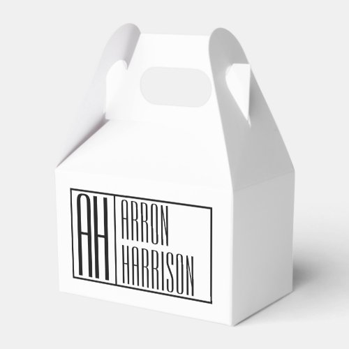 Modern Minimal Initials  Name Logo Favor Boxes