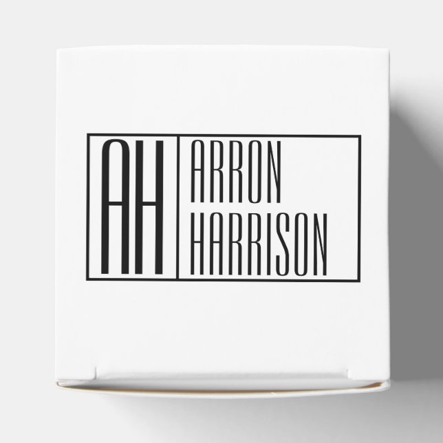 Modern Minimal Initials & Name Logo Favor Boxes (Top)