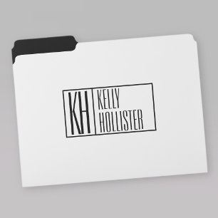 Modern Minimal Initials & Name Logo File Folder