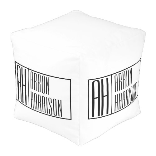 Modern Minimal Initials  Name Logo Pouf