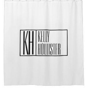 Modern Minimal Initials & Name Logo Shower Curtain