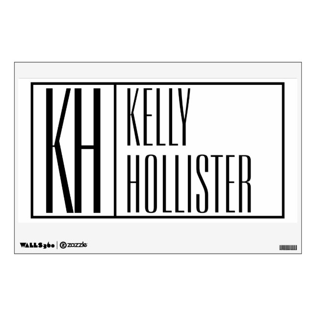 Modern Minimal Initials & Name Logo Wall Decal (Front)