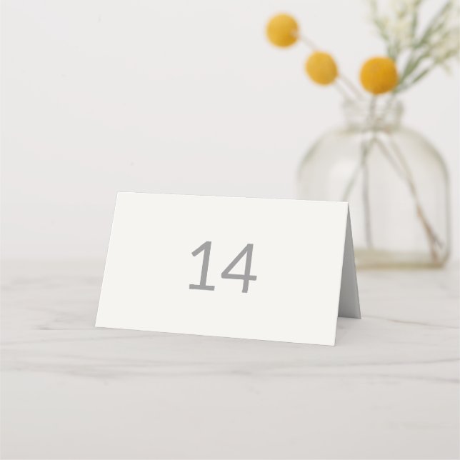 Modern Minimal Intimate Wedding Table Number Place Card (Front)