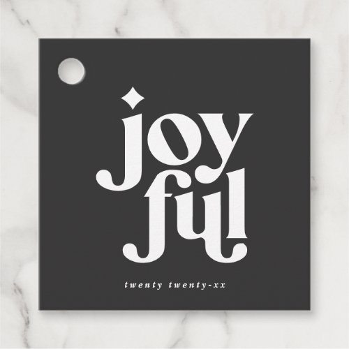 modern minimal joyful christmas favor tags