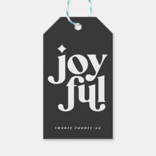 modern minimal joyful christmas gift tags
