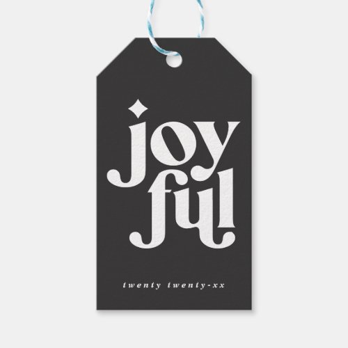 modern minimal joyful christmas gift tags