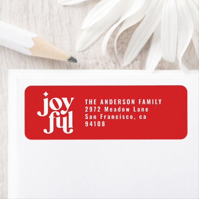 modern minimal joyful christmas holiday label (Insitu)