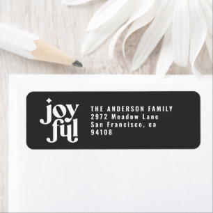 modern minimal joyful christmas holiday label