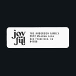 modern minimal joyful christmas holiday label<br><div class="desc">Modern minimal typography Christmas holiday return address label. Minimal bold graphic design,  avalible in a range of colours.</div>
