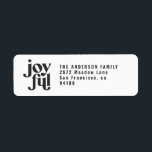 modern minimal joyful christmas holiday label<br><div class="desc">Modern minimal typography Christmas holiday return address label. Minimal bold graphic design,  avalible in a range of colours.</div>