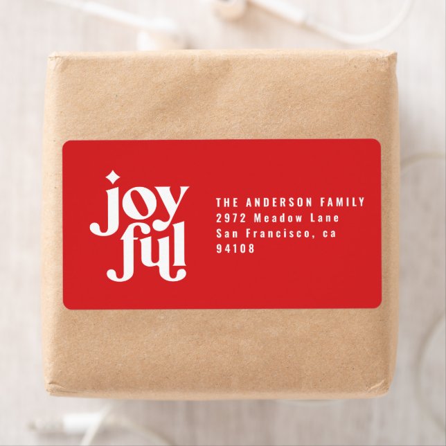 modern minimal joyful monochrome christmas holiday label (Insitu)